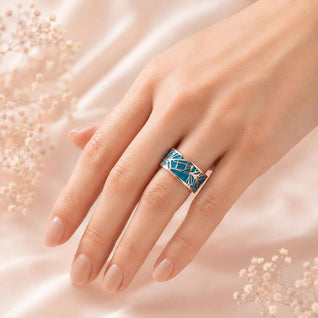 Turquoise Mosaic Gold Ring