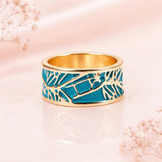 Turquoise Mosaic Gold Ring
