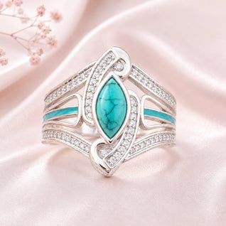 Silver Turquoise Desert Whirl Ring