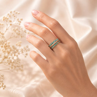 Turquoise Laurel Crown Ring