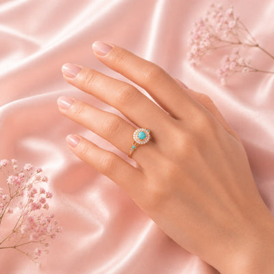 TURQUOISE DESERT HALO RING
