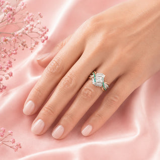 MOISSANITE CASCADE RIDGE RING